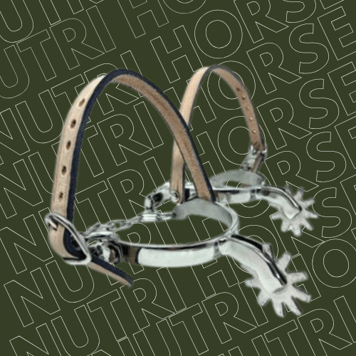 Espora Vaquejada Inox Correia Marrom KLOPR